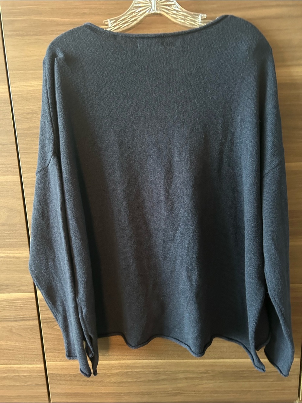 PLANET by Lauren G Black Long Sleeve Top, flowy o/s ,Pima cotton - Picture 8 of 8